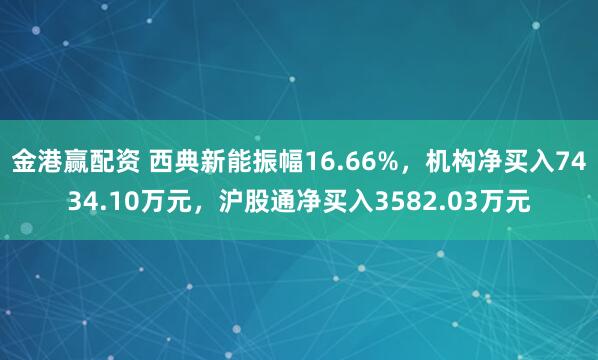 金港赢配资 西典新能振幅16.66%，机构净买入7434.10万元，沪股通净买入3582.03万元